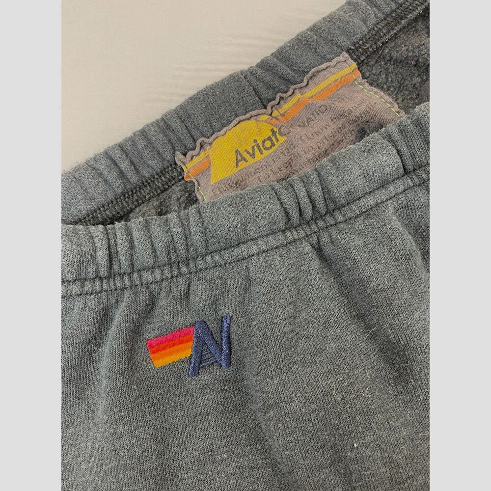 ~ Aviator Nation XL Sweatpants Gray 5-Stripe Beachy Lounge Athleisure Gym Relax - Picture 2 of 15